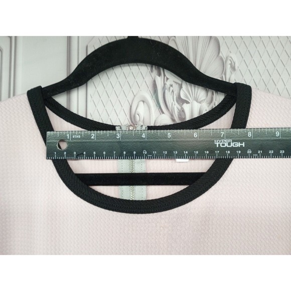 LuLaRoe Dress Womens Size M Pastel Pink & Black Fit & Flare Back Zipper Textured - Picture 9 of 16